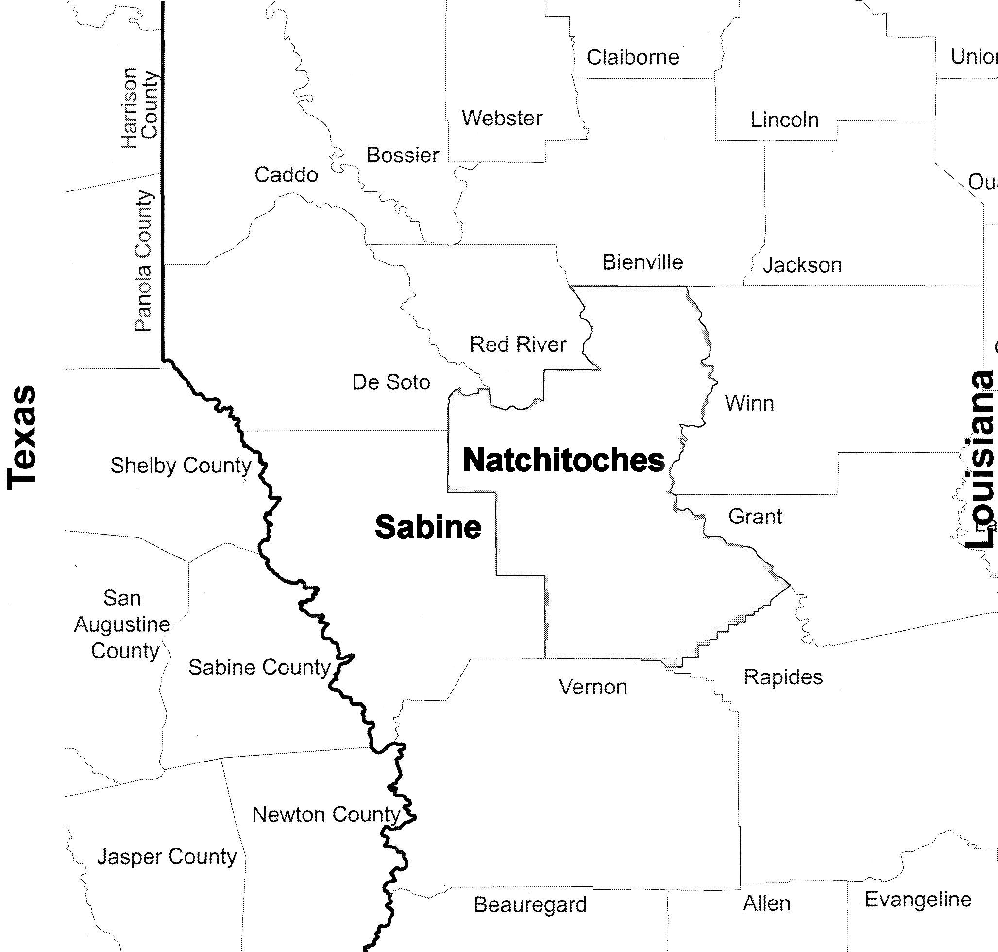 North Louisiana map